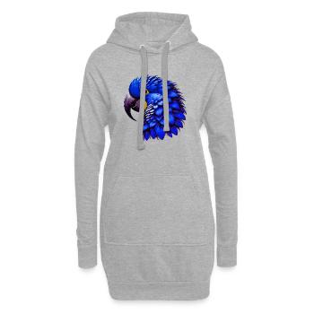 Perroquet - Sweat-shirt à capuche long Femme - gris chiné - Devant