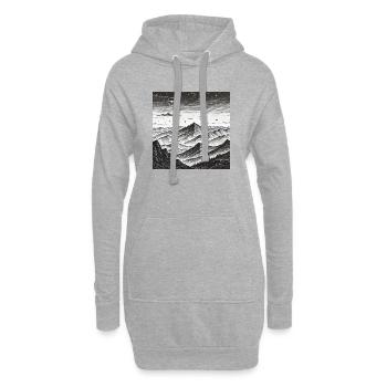 Stille Berglandschaft Sternenkreis - Hoodie-Kleid - Grau meliert - Vorne