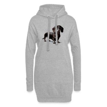Dackel - Hoodie-Kleid - Grau meliert - Vorne