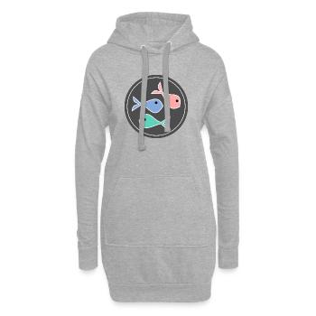 POISSON. SARDINE. POISSON D'AVRIL. MER. OCÉAN - Sweat-shirt à capuche long Femme - gris chiné - Devant