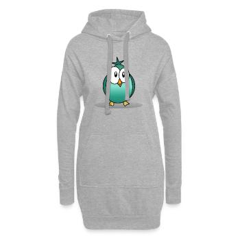 CHOUETTE. HIBOU. OISEAU. NUIT. NATURE. ANIMAL - Sweat-shirt à capuche long Femme - gris chiné - Devant