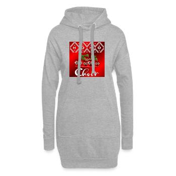 Cerises de Noël amusantes - Sweat-shirt à capuche long Femme - gris chiné - Devant