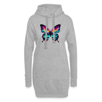 Papillon - Sweat-shirt à capuche long Femme - gris chiné - Devant