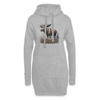 Élan - Sweat-shirt à capuche long Femme - gris chiné - Devant