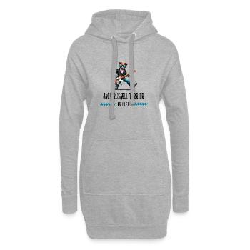 Jack Russell Terrier, c'est la vie - Sweat-shirt à capuche long Femme - gris chiné - Devant