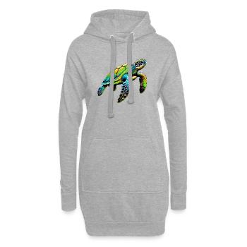 Tortue - Sweat-shirt à capuche long Femme - gris chiné - Devant