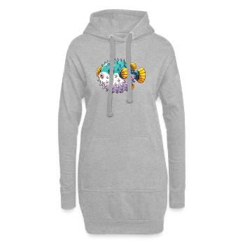 Kugelfisch - Hoodie-Kleid - Grau meliert - Vorne