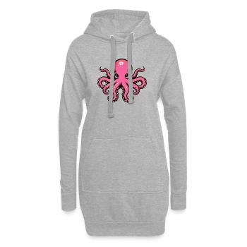Krake - Hoodie-Kleid - Grau meliert - Vorne