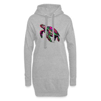 Schildkröte - Hoodie-Kleid - Grau meliert - Vorne