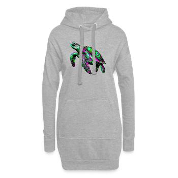 Schildkröte - Hoodie-Kleid - Grau meliert - Vorne