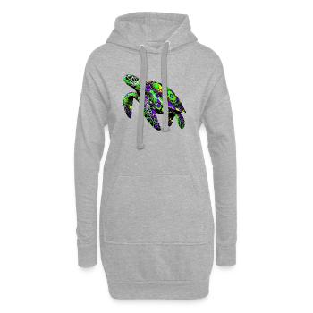 Schildkröte - Hoodie-Kleid - Grau meliert - Vorne