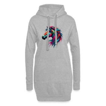 Cheval - Sweat-shirt à capuche long Femme - gris chiné - Devant