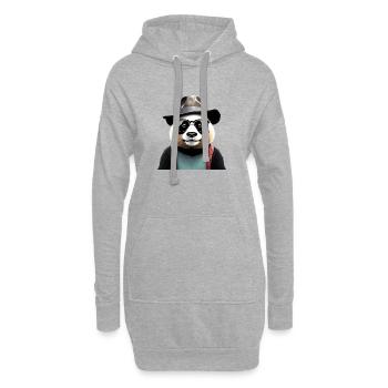 Vintage Entdecker Panda T-Shirt - Hoodie-Kleid - Grau meliert - Vorne