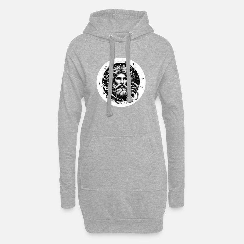 Kosmischer Sternenbart - Wassermann - Hoodie-Kleid - Grau meliert