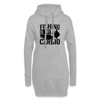 La pêche est ma silhouette cardio - Sweat-shirt à capuche long Femme - gris chiné - Devant