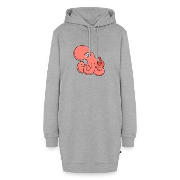 pieuvre yeux exorbités animal marin impressionnant - Sweat-shirt à capuche long Femme - gris chiné - Devant