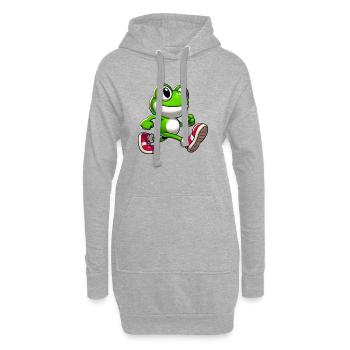 Grenouille - Sweat-shirt à capuche long Femme - gris chiné - Devant