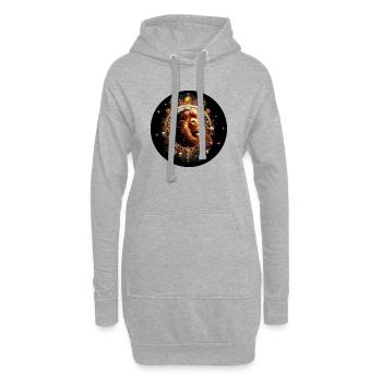 Lion dans le cercle du zodiaque - Signe du zodiaque Lion - Sweat-shirt à capuche long Femme - gris chiné - Devant