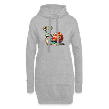Escargot - Sweat-shirt à capuche long Femme - gris chiné - Devant