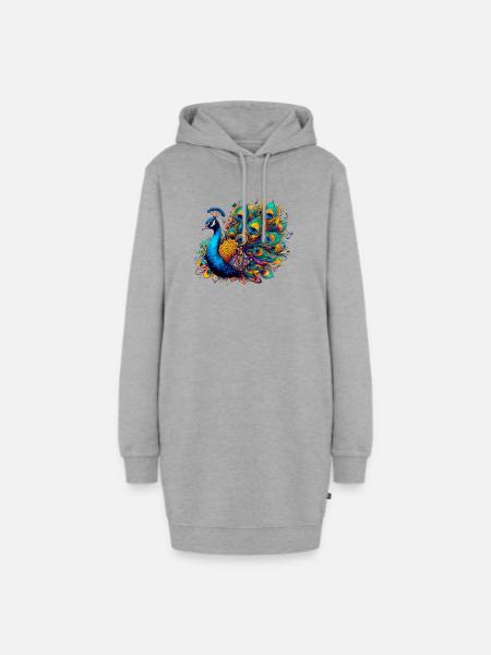 Pfau - Hoodie-Kleid - Grau meliert