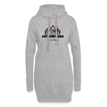 Patchworker We are family - Hoodie-Kleid - Grau meliert - Vorne