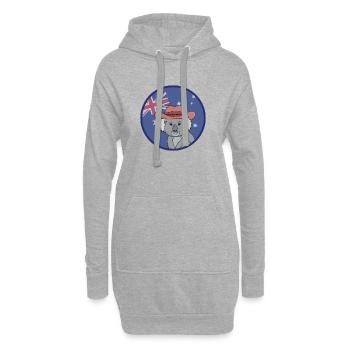 Adorable koala avec le drapeau australien - Sweat-shirt à capuche long Femme - gris chiné - Devant