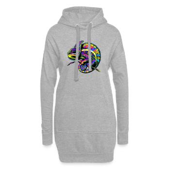 Caméléon - Sweat-shirt à capuche long Femme - gris chiné - Devant