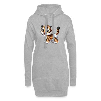 Baby Tiger mit Windel - Hoodie-Kleid - Grau meliert - Vorne