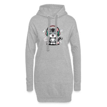 Conception de clé de chat de musique pour les musiciens et les musiciens - Sweat-shirt à capuche long Femme - gris chiné - Devant