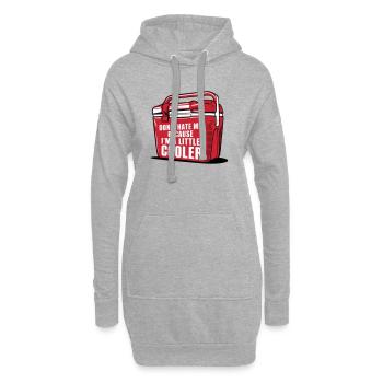 Lustiges cooleres Wortspiel "ein bisschen cooler" - Hoodie-Kleid - Grau meliert - Vorne