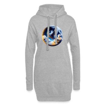 Nymphensittich (22) - Hoodie-Kleid - Grau meliert - Vorne