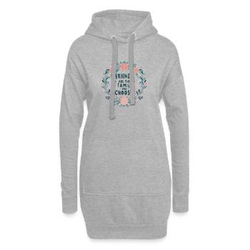 Les amis sont la famille que vous choisissez - Sweat-shirt à capuche long Femme - gris chiné - Devant