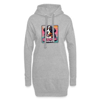Berner Sennenhund - Hoodie-Kleid - Grau meliert - Vorne