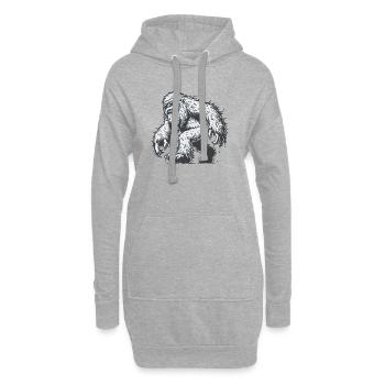Yéti - Sweat-shirt à capuche long Femme - gris chiné - Devant