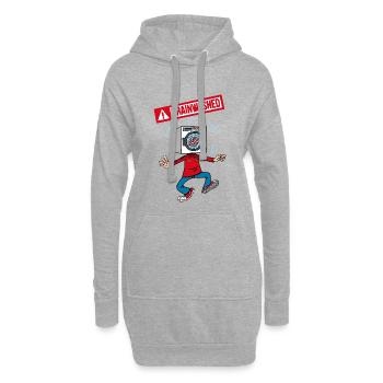 Le lavage de cerveau - Sweat-shirt à capuche long Femme - gris chiné - Devant