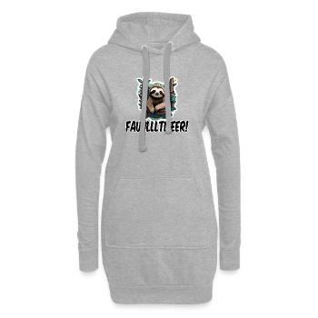 Niedliches Faultier Waldfreund Design - Hoodie-Kleid - Grau meliert - Vorne