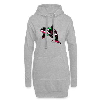 Orque - Sweat-shirt à capuche long Femme - gris chiné - Devant