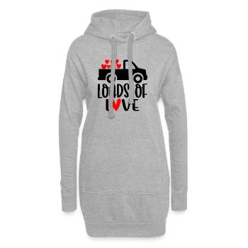 Loads Of Love Valentinstag Herzen - Hoodie-Kleid - Grau meliert - Vorne