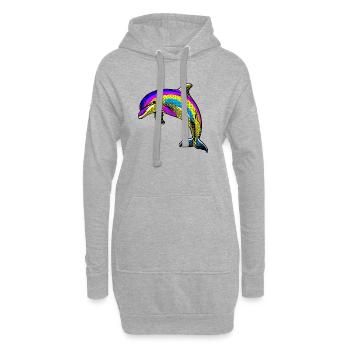 Delfin - Hoodie-Kleid - Grau meliert - Vorne
