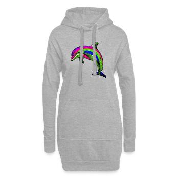 Dauphin - Sweat-shirt à capuche long Femme - gris chiné - Devant