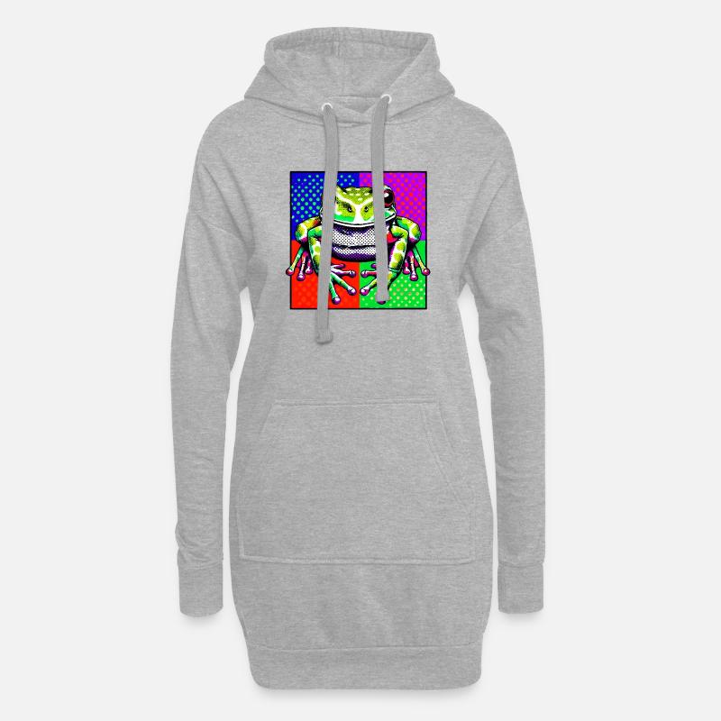 Frosch - Hoodie-Kleid - Grau meliert
