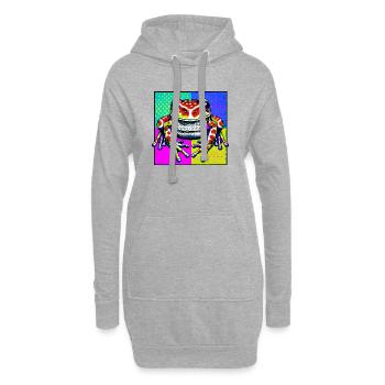 Grenouille - Sweat-shirt à capuche long Femme - gris chiné - Devant