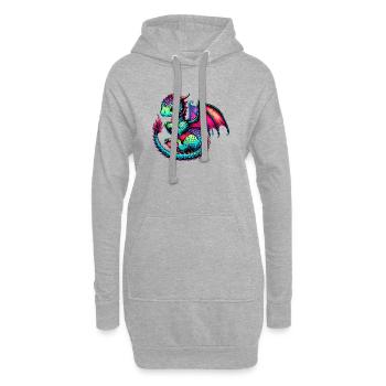 Drache - Hoodie-Kleid - Grau meliert - Vorne