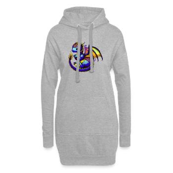 Dragon - Sweat-shirt à capuche long Femme - gris chiné - Devant