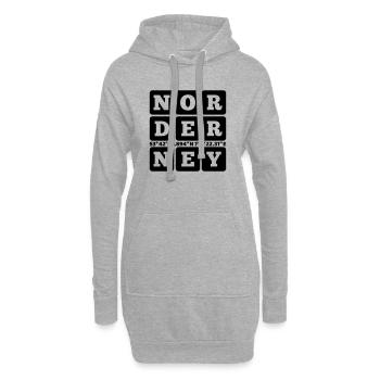 Norderney GPS Koordinaten - Hoodie-Kleid - Grau meliert - Vorne