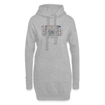 Détroit, Musée d’art, Michigan États-Unis, Dessin à la main - Sweat-shirt à capuche long Femme - gris chiné - Devant
