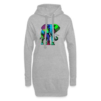 Elefant - Hoodie-Kleid - Grau meliert - Vorne