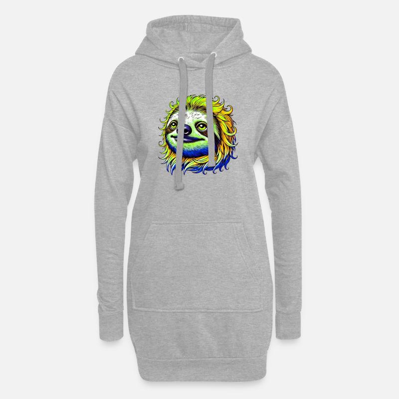 Faultier - Hoodie-Kleid - Grau meliert
