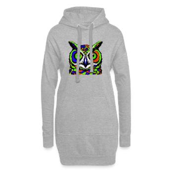 Eule - Hoodie-Kleid - Grau meliert - Vorne