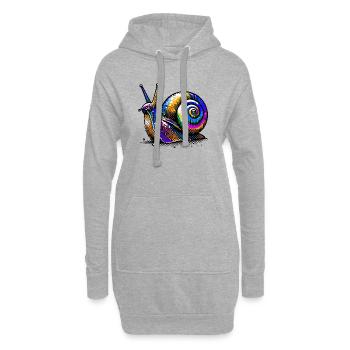 Escargot - Sweat-shirt à capuche long Femme - gris chiné - Devant